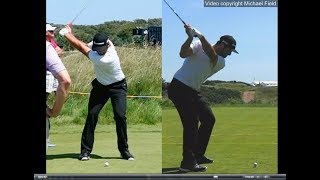 Jon Rahm golf swing  Long Iron faceon amp downtheline July 2017 [upl. by Levesque]