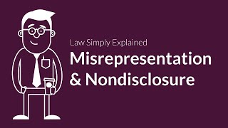 Misrepresentation and Nondisclosure  Contracts  Defenses amp Excuses [upl. by Ciapas]