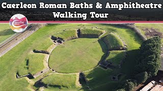 CAERLEON ROMAN BATHS amp AMPHITHEATRE WALES  Walking Tour  Pinned on Places [upl. by Ahsilak171]