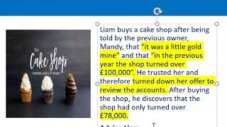 How to apply misrepresentation Liam cupcake scenario [upl. by Mccully]