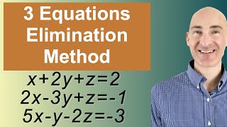 Solving Systems of 3 Equations Elimination [upl. by Pepper]