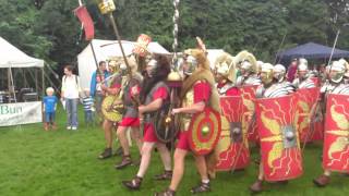 Roman Reenactment at the Amphitheatre in Caerleon Marching In [upl. by Idyh173]