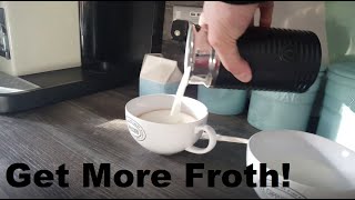 How to Get More Froth from Your Nespresso Coffee Aeroccino  Nespresso tips and help [upl. by Huxham]